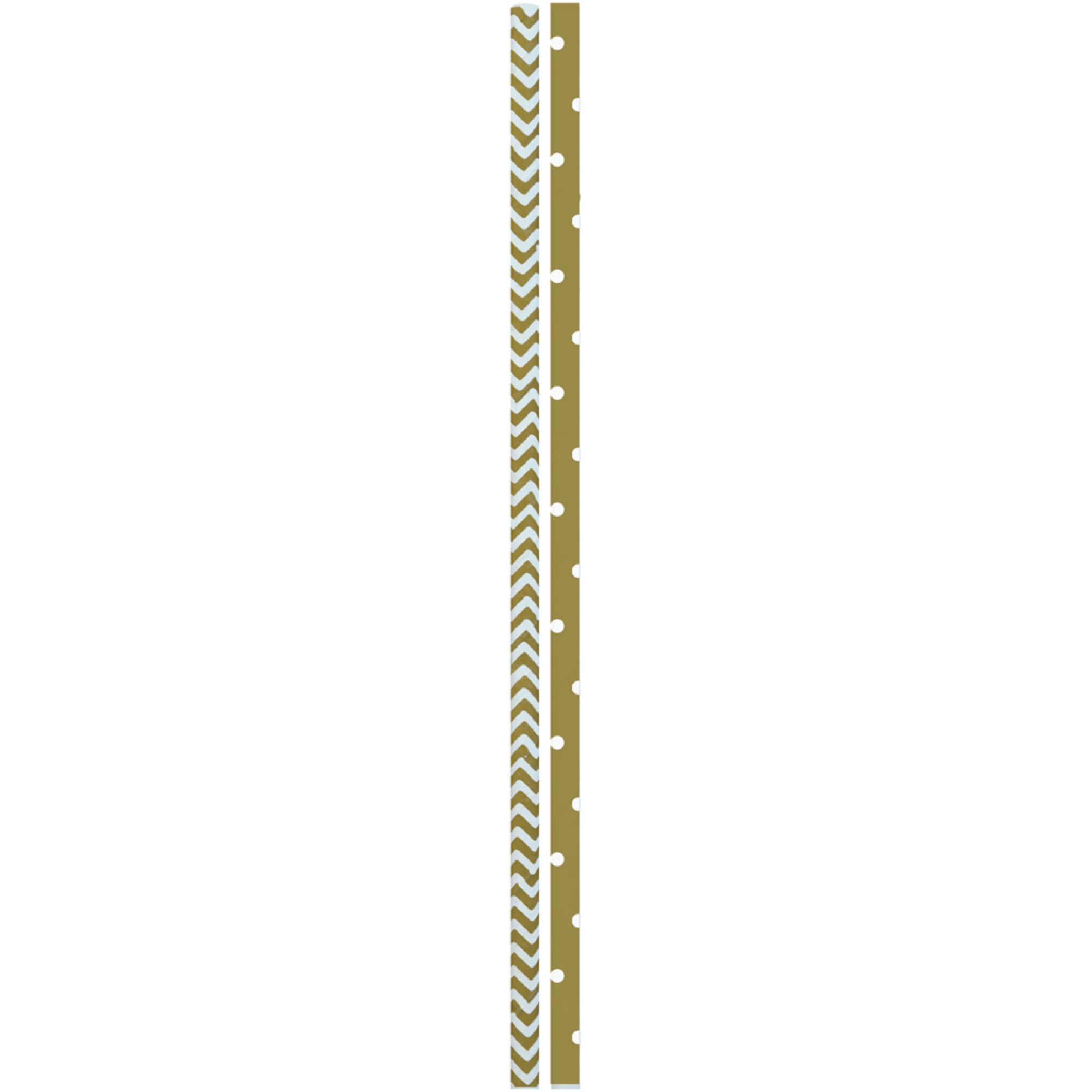 JAM Paper Gold Stripes & Dots Paper Straws, 24ct.